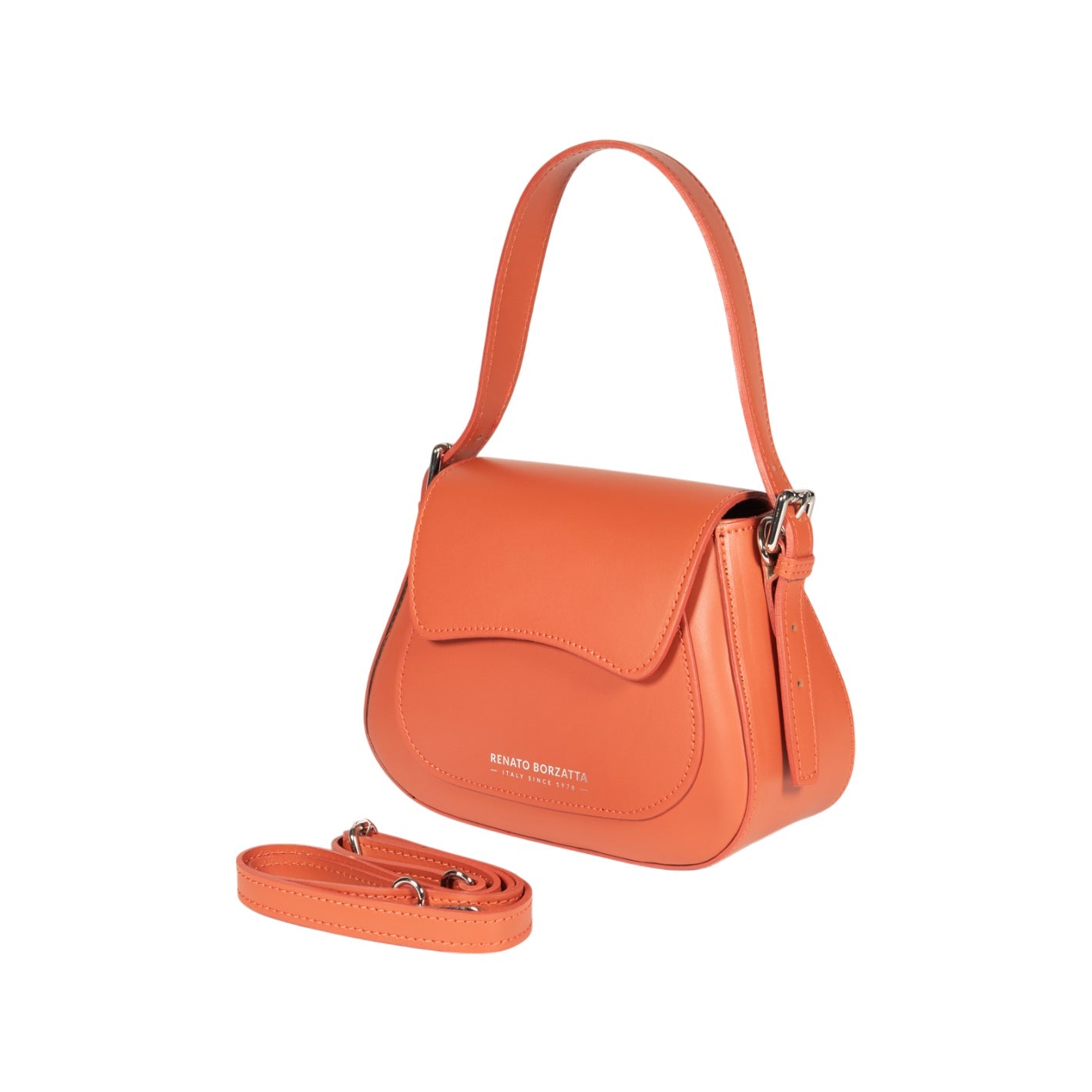 Italienische Damen Schultertasche Echtleder