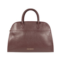 Italienische Damen Handtasche aus Bordeaux Leder – elegante Henkeltasche FRIDA, handgefertigt in Italien mit goldfarbenen Metall-Details