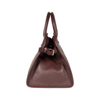 Italienische Damen Handtasche aus Bordeaux Leder – elegante Henkeltasche FRIDA, handgefertigt in Italien mit goldfarbenen Metall-Details