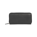 Damen-Geldbörse aus echtem Vollnarbenleder mit feiner Narbung. Farbe: Schwarz. RFID-Schutz. Maße: ca. 20 × 10 × 2,5 cm. Verpackung: Geschenkschachtel mit Boden und Deckel.