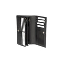 RB12129A | Women's Wallet in Genuine Full-Grain Leather, Dollar Grain/Light. Black. RFID Protection. Closed Dimensions: 18.5 x 10 x 3 cm. Packaging: Gift box bottom/lid-1