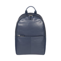 Notebook Rucksack Herren Damen Leder Nylon – Handgefertigt in Italien, Farbe Blau