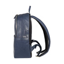 Notebook Rucksack Herren Damen Leder Nylon – Handgefertigt in Italien, Farbe Blau
