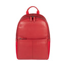 Italienischer Laptop Rucksack Leder Nylon Rot – Vorderansicht, elegantes italienisches Design, Made in Italy