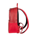 Italienischer Laptop Rucksack Leder Nylon Rot – Vorderansicht, elegantes italienisches Design, Made in Italy
