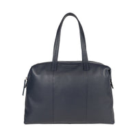 Italienische Damen Handtasche aus echtem Leder in Blau – elegante Shopping Bag mit zwei Henkeln, hochwertig verarbeitet, Made in Italy.