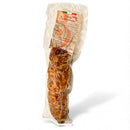 Milde kalabrische Schweinesalami am Stück, traditionell hergestellt in Italien, vakuumverpackt