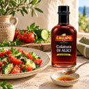 Callipo Colatura di Alici als Serviervorschlag mit Salat