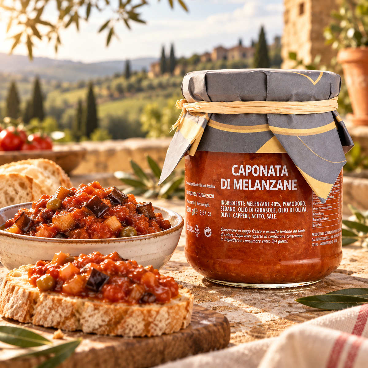 Caponata di Melanzane aus Sizilien – Auberginen-Antipasti, 280 g
