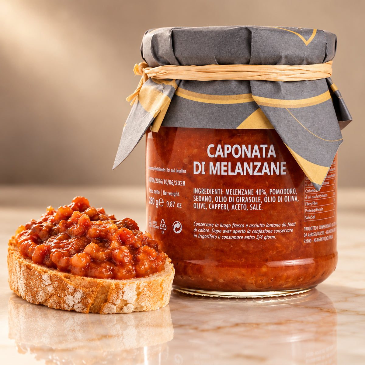 Caponata di Melanzane aus Sizilien – Auberginen-Antipasti, 280 g
