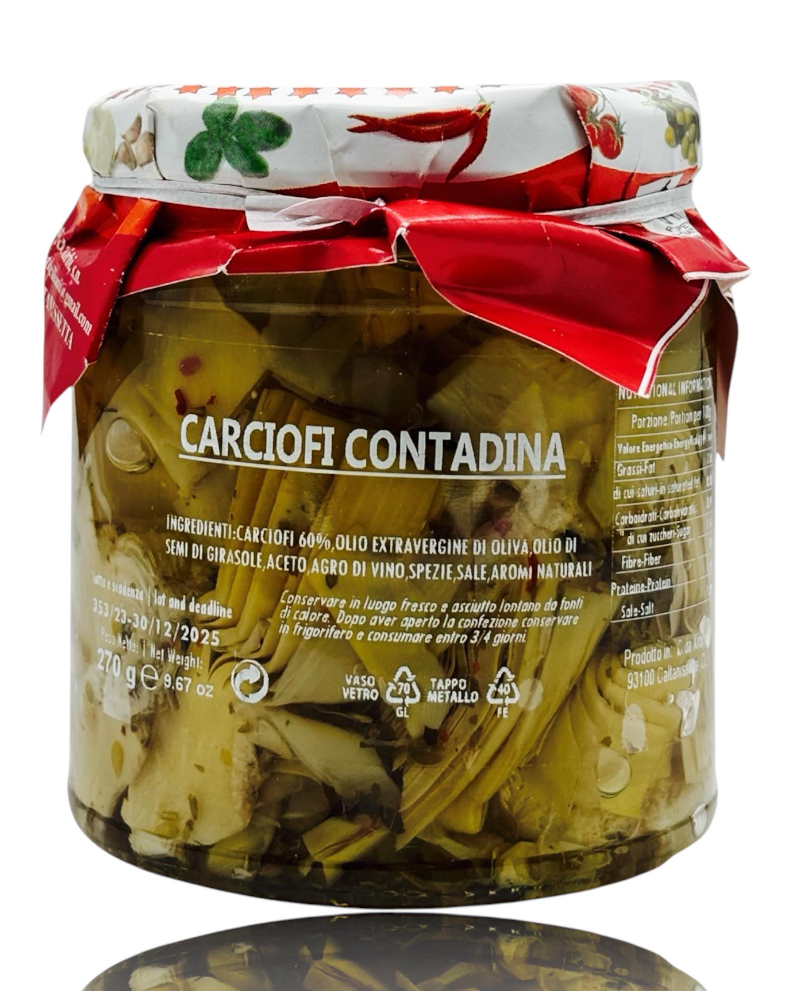 Carciofi Contadina – Eingelegte Artischocken in Olivenöl, 270g