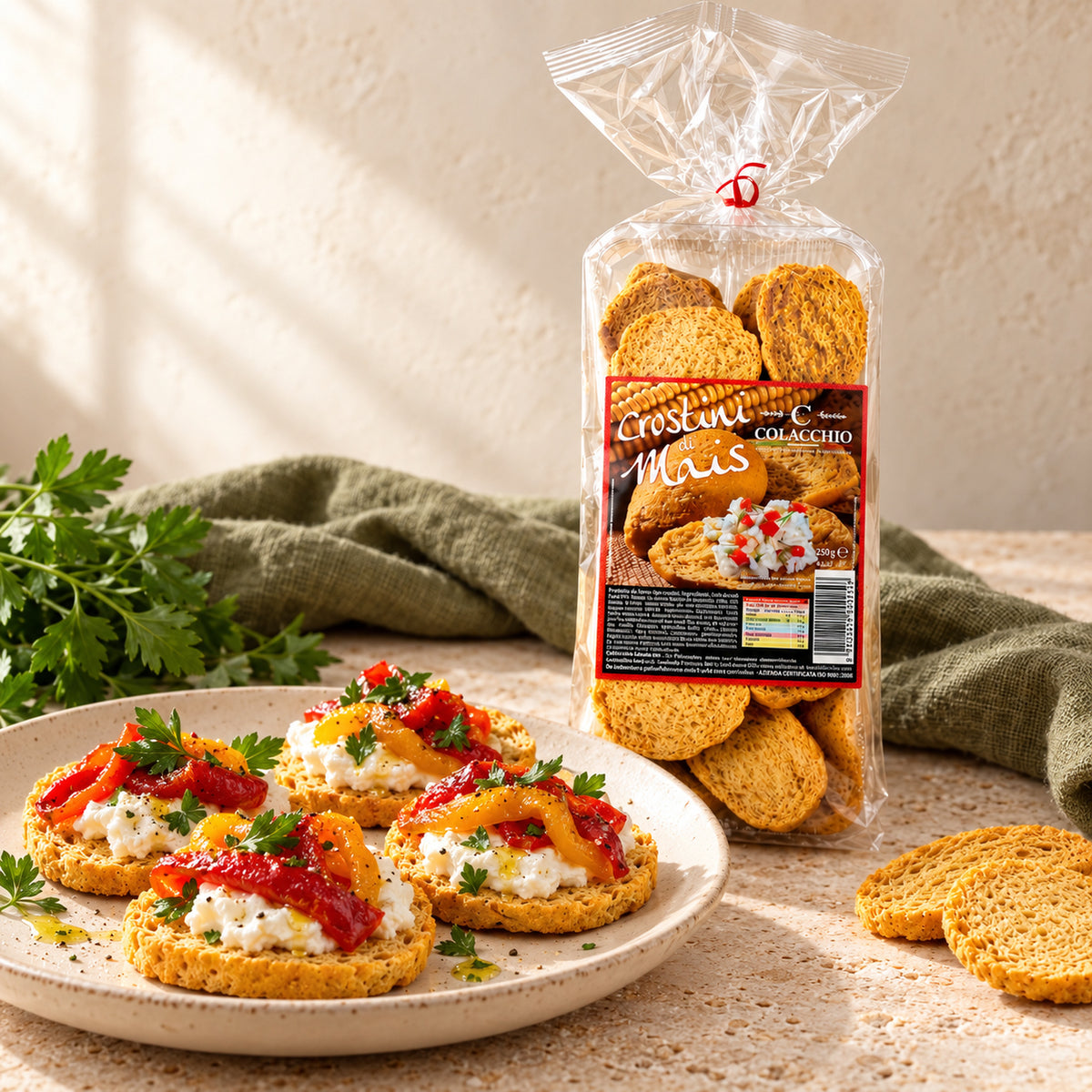 Crostini di Mais Colacchio – Knusprige Mais-Crostini, 250 g