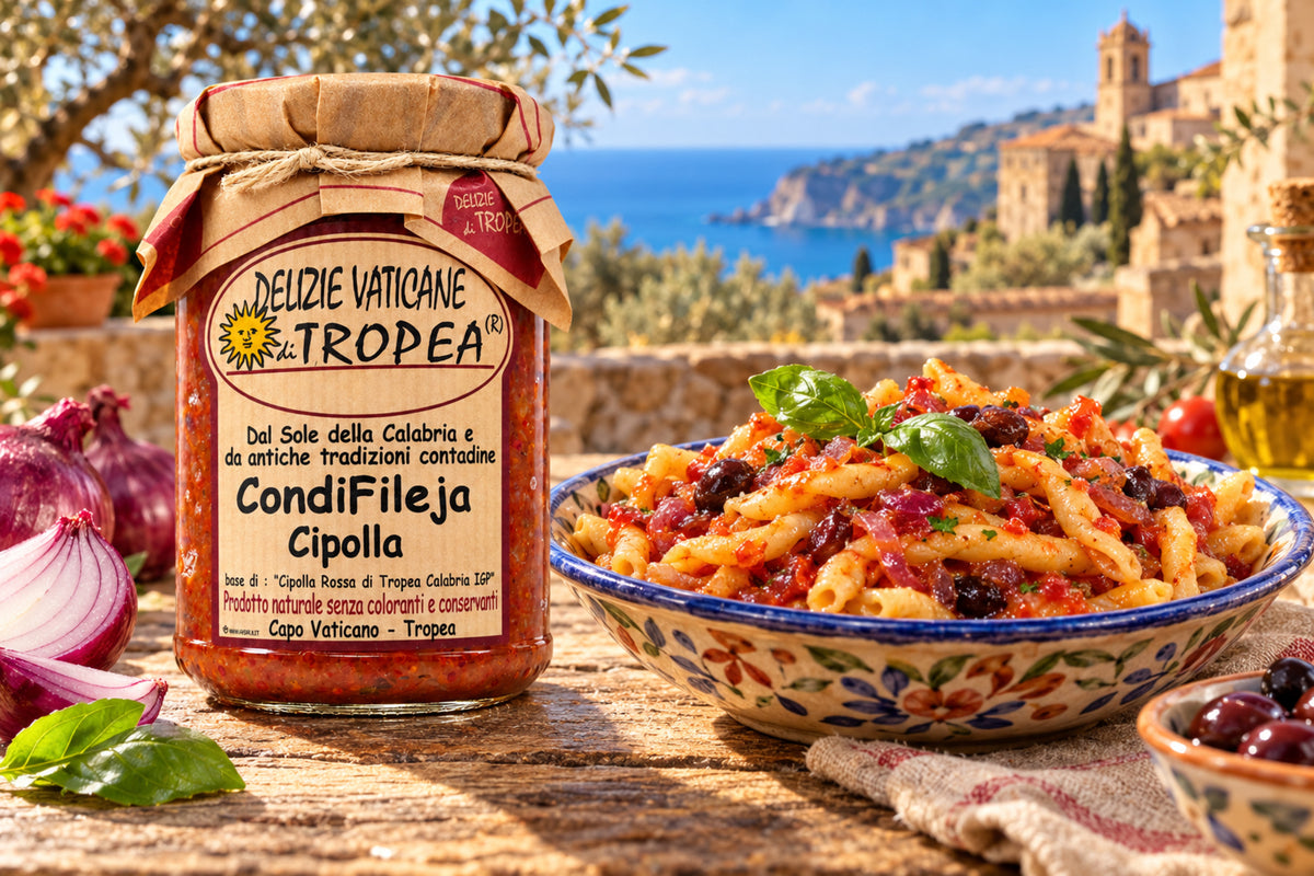 CondiFileja Cipolla – Pastasauce mit Tropea-Zwiebeln IGP, 230 g – Serviervorschlag
