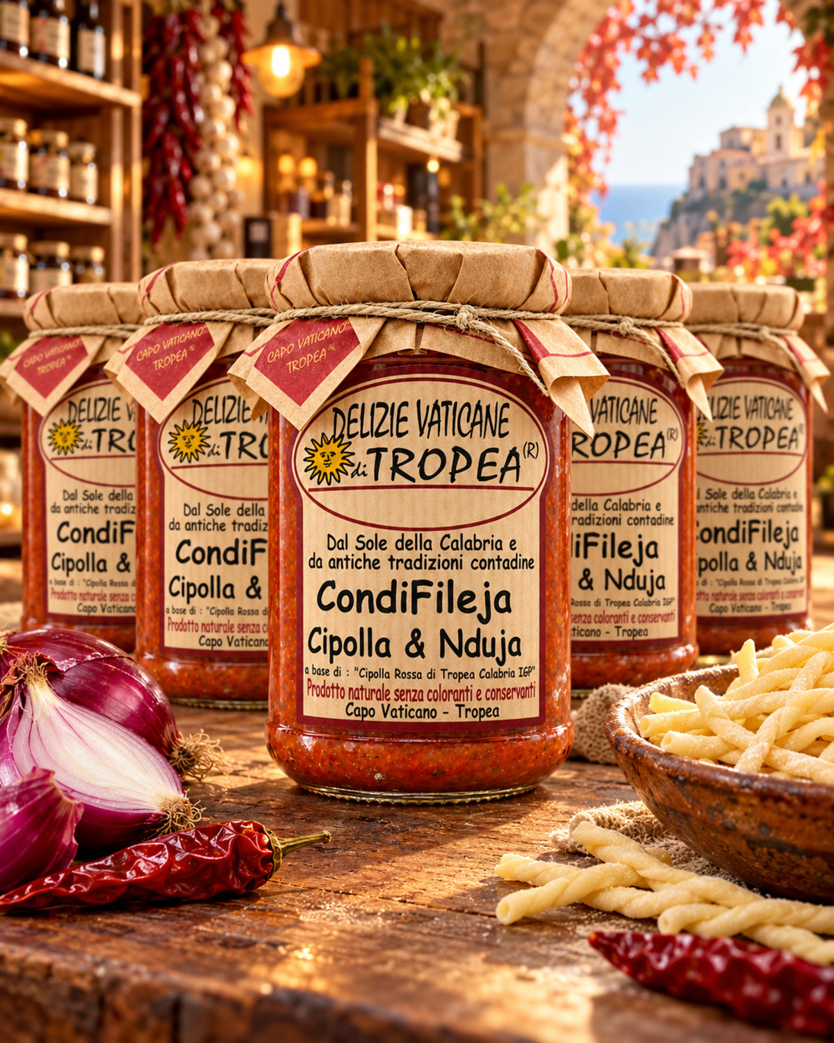 CondiFileja Cipolla & ’Nduja – Pikante Pastasauce aus Kalabrien, 230 g – Italienische Feinkostboutique