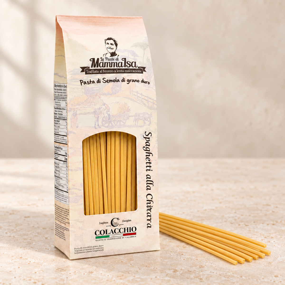 Spaghetti alla Chitarra – Handgefertigte Pasta aus Hartweizengrieß, 500g – Bella Italia Store