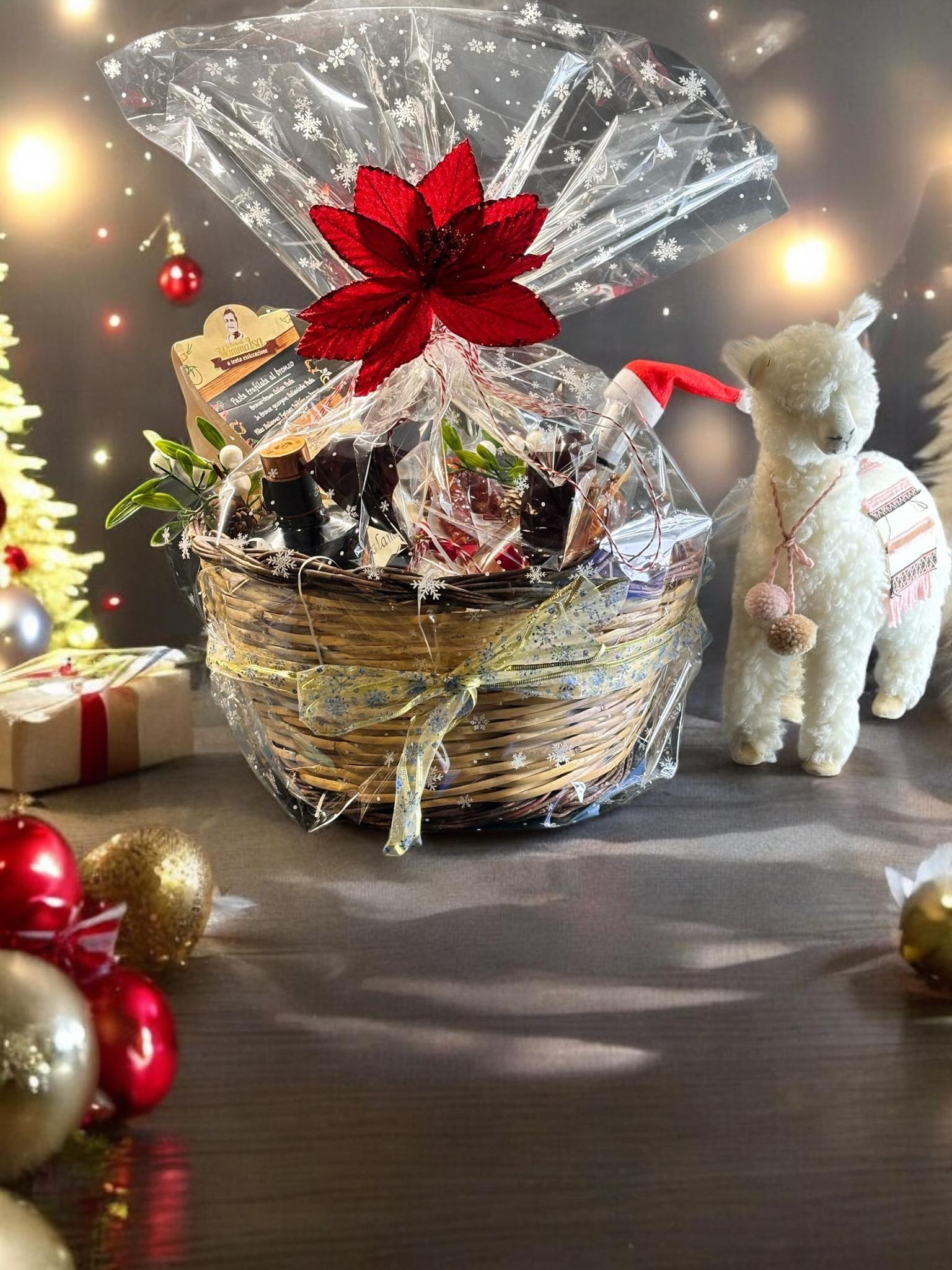 Exklusiver Weihnachtsgeschenkkorb mit italienischen Spezialitäten