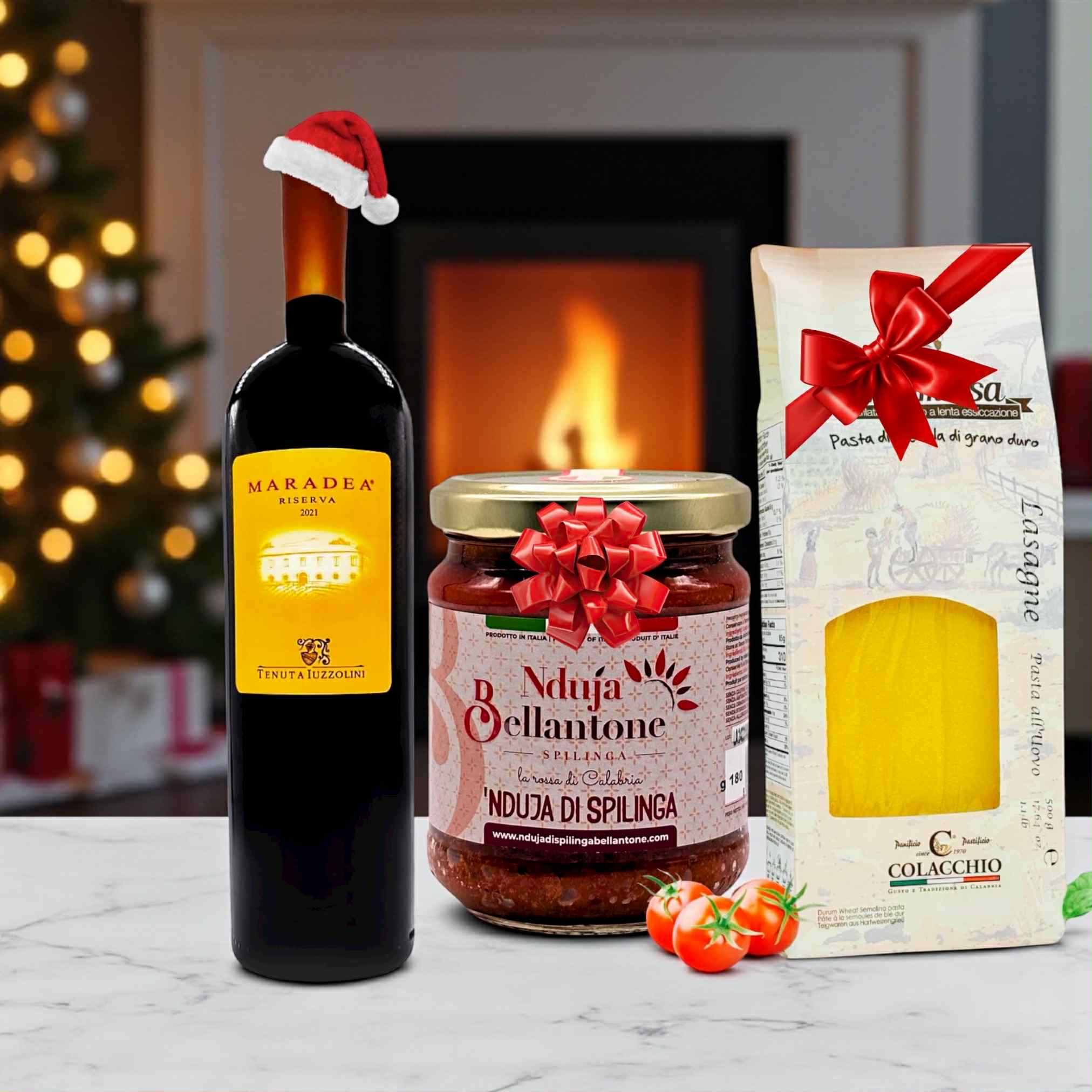 Pasta und Rotwein Geschenkset aus Kalabrien
