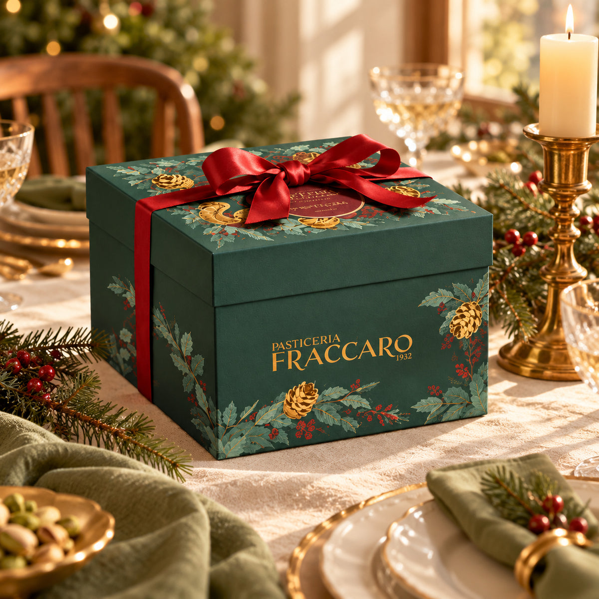 Fraccaro Panettone mit Pistaziencreme – Geschenkbox, 1 kg – ab November erhältlich