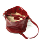 Italienische Damen Umhängetasche aus rotem Leder – handgefertigt, elegant und geräumig, erhältlich bei bellaitaliastore.com