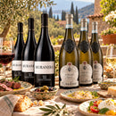 Italienisches Weinpaket – 3× Muranera Rotwein & 3× Lugana Weißwein – 12% Vorteil – Serviervorschlag auf einer italienischen Terrasse