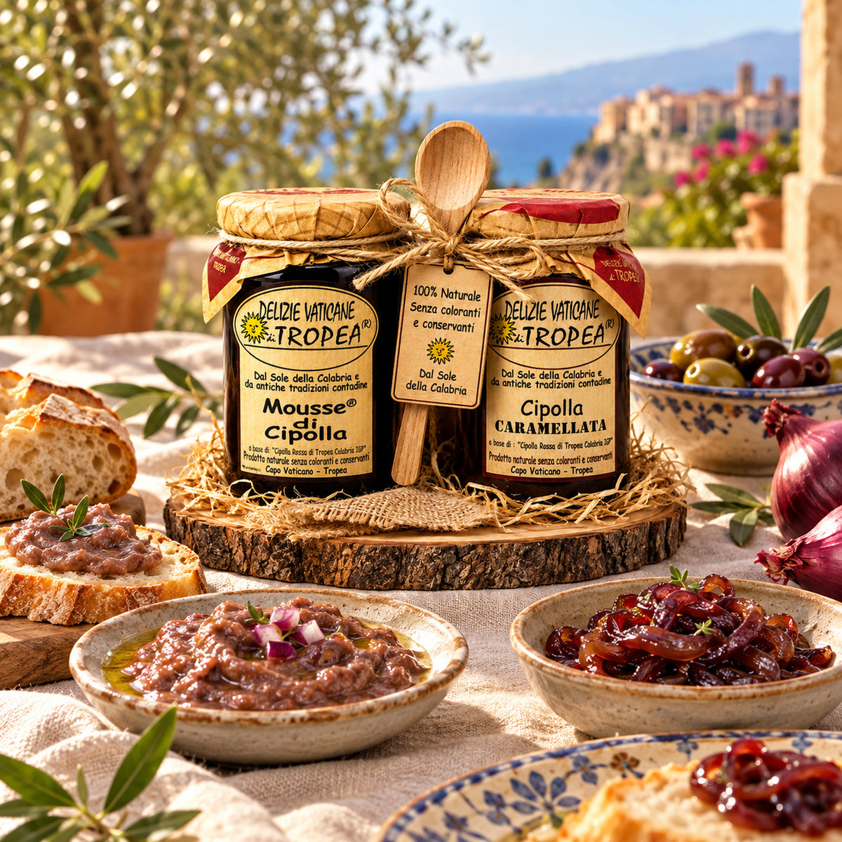 Zwiebelmousse aus Tropea IGP Geschenkset – Cipolla Caramellata & italienische Antipasti aus Kalabrien