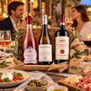 Italienisches Weinpaket kaufen – Premium Wein mit Rosé, Weißwein & Rotwein – Italienische Tischatmosphäre mit Gästen