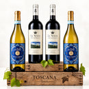 Italienisches Weinpaket mit Rotwein & Weißwein – Exklusiver Genuss aus Italien – Produktset auf der originalen Unterlage