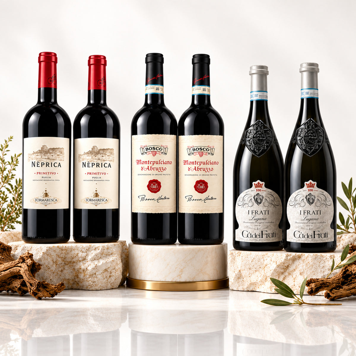 Italienisches Weinpaket – Nèprica Primitivo, Montepulciano d'Abruzzo & Lugana – 6 × 750 ml (4,5 l)
