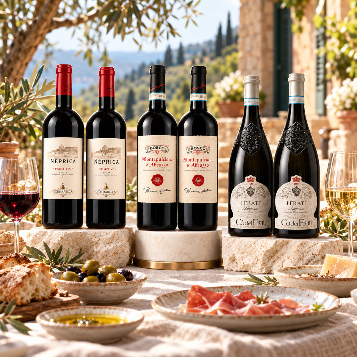 Italienisches Weinpaket – Nèprica Primitivo, Montepulciano d'Abruzzo & Lugana – 6 × 750 ml (4,5 l)