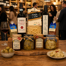 Inhalt des italienischen Weihnachts-Geschenkkorbs mit neun Produkten