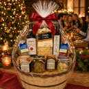 Großer italienischer Weihnachts-Geschenkkorb mit Wein, Olivenöl und Feinkost