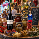 Italienisches Antipasti-Paket im Bella Italia Feinkostladen mit Muranera Rotwein und mediterranen Spezialitäten