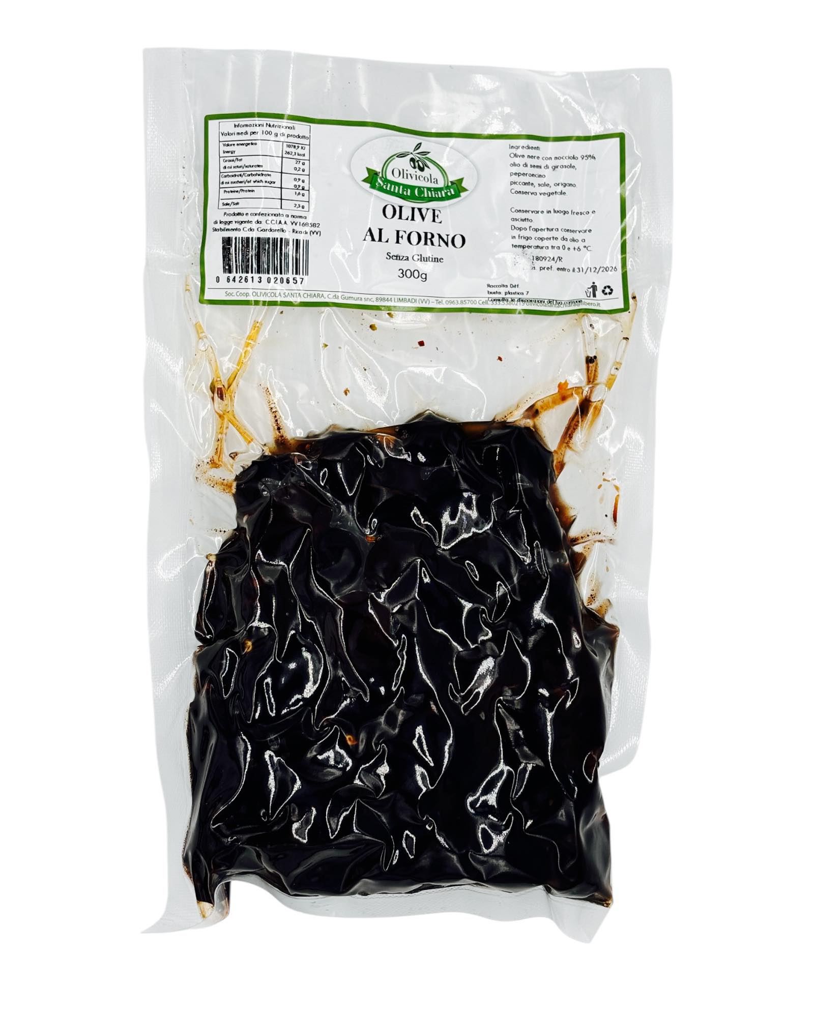 Olive al Forno - Gebackene schwarze Oliven, 300g