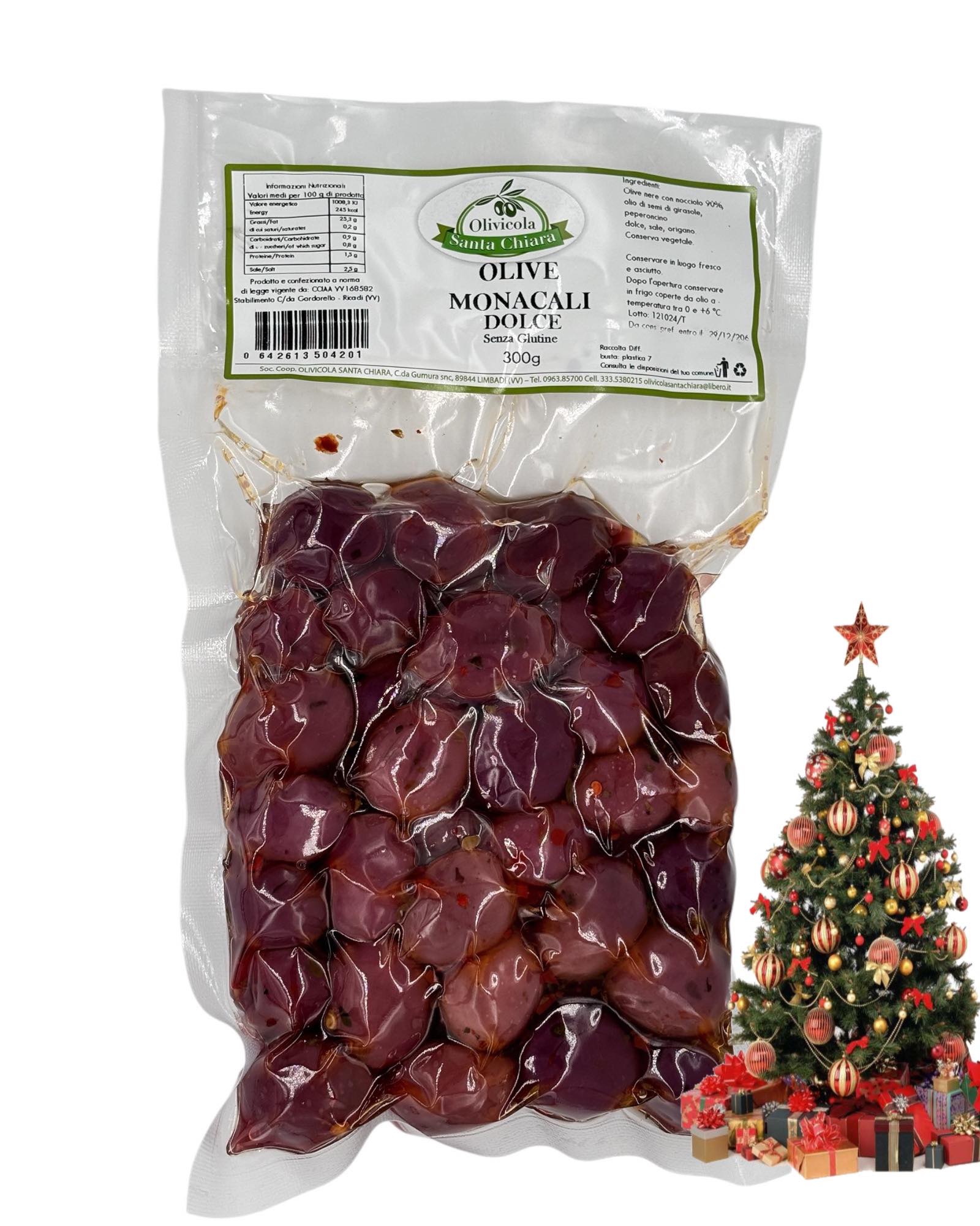 Olive Monacali Dolce - Süße schwarze Oliven, 300g