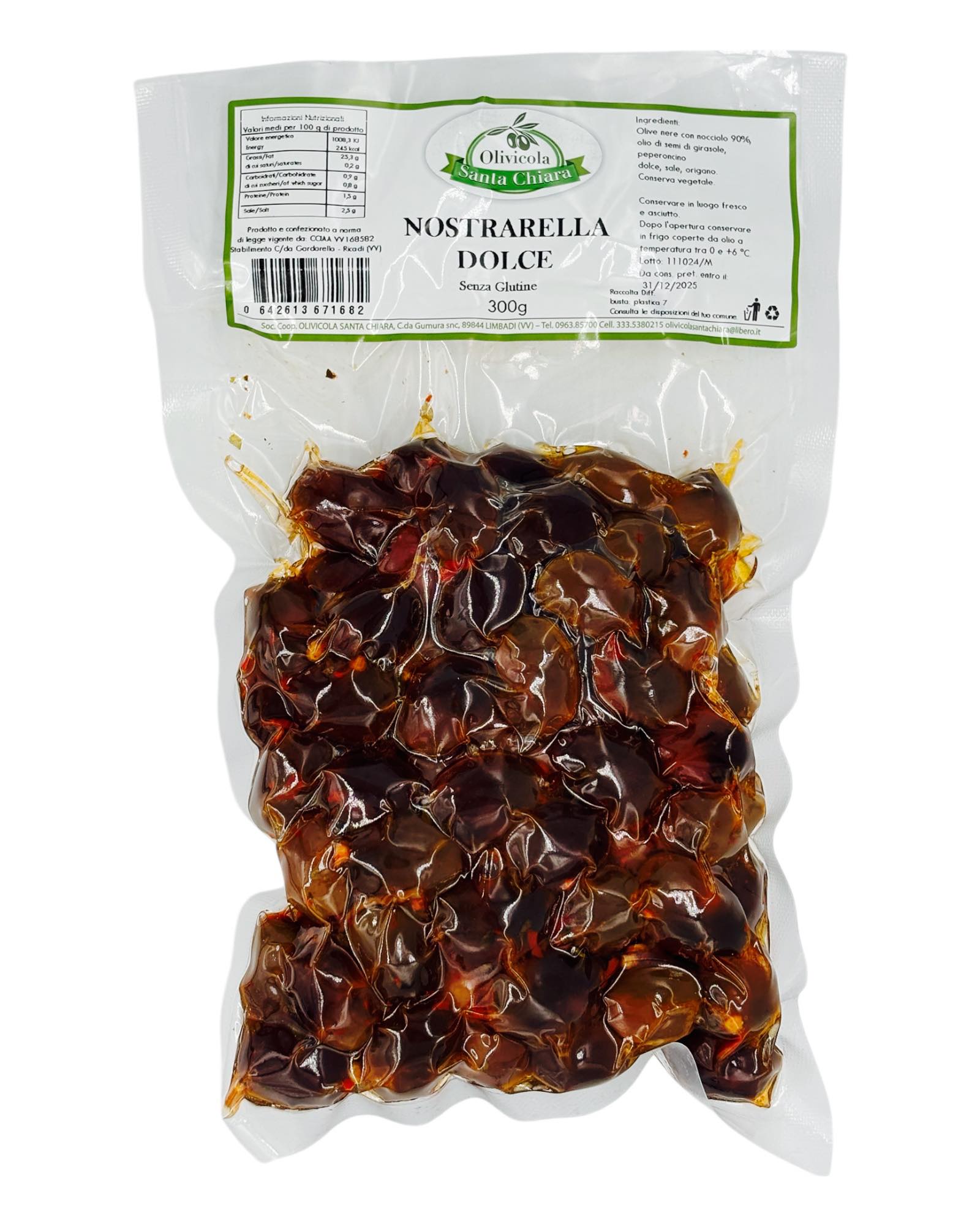 Olive Nostarella Dolce - Süße schwarze Oliven, 300g