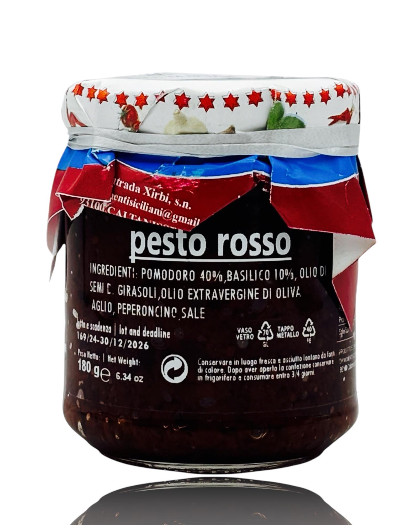 Pesto Rosso – Italienisches Tomaten-Basilikum-Pesto, 180g