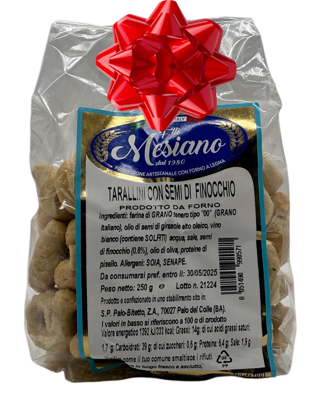 Tarallini mit Fenchelsamen - Italienisches Knabbergebäck, 250g