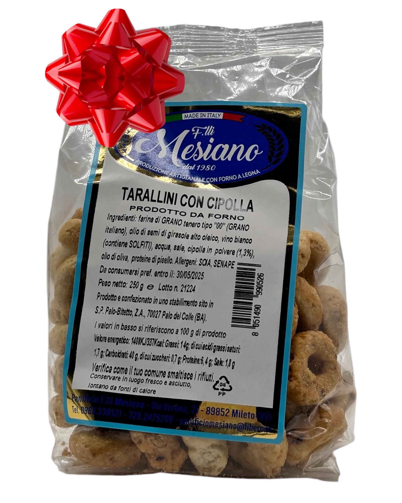 Tarallini mit Zwiebelgeschmack – Knuspriger Genuss aus Italien, 250g